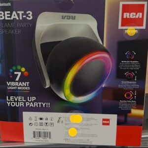RCA Beat-3 Black Party Speaker with Multicolor Lights